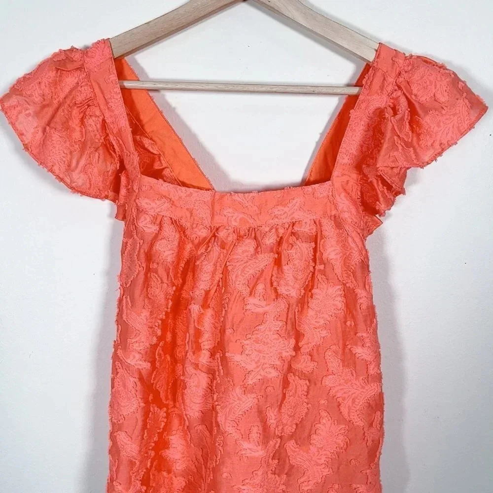 Anthropologie Coral Crossback Ruffled Top - Picture 6 of 14